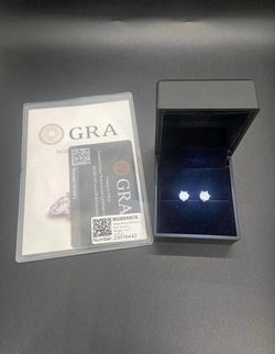 moissanite earrings Gra Included 