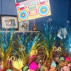 I LOVE THE 80’s  Birthday,Party Centerpieces /decorations 