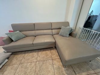 Beautiful leather couch.