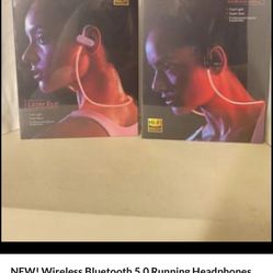 NEW! Wireless Bluetooth 5.0 Running Headphones Outdoor Sports Safety Laser Earphones
