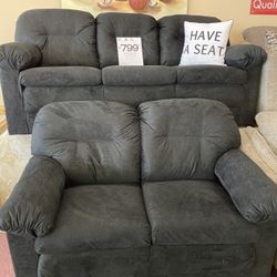 🇺🇸HUGE Blowout Furniture Sale!🇺🇸 Brand New Black Sofa Loveseat Livingroom Set! $50 Down Takes It Home Today!