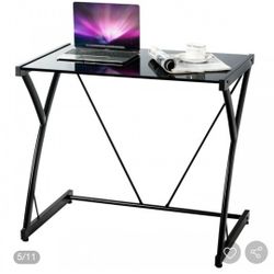 Costway glass Top Computer Desk/Writing/Study/Workstation table