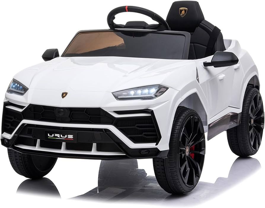 B-12V Kids Ride On Car Licensed Lamborghini Urus Electric Car for Kids Vehicle Toy/Parent Remote Control, USB Port, AUX, Spring Suspension, Opening Do