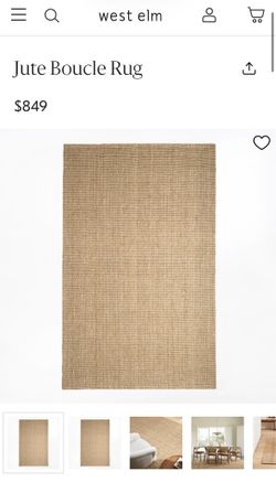 West Elm Jute Rug (8x10)