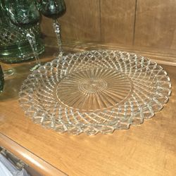 Hermoso Platon De Fino Cristal Mide 14 Inches De Diámetro 