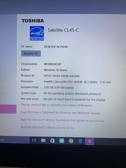 TOSHIBA Satellite Laptop