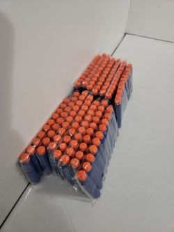 NERF GUN SOFT REPLACEMENT BULLETS WITH ORANGE TIPS PACK OF 10 14x l 140 Total