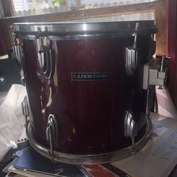 Rare Vintage T. J. Percussion 13” Rack Tom Drum W/Mount Red Excellent 