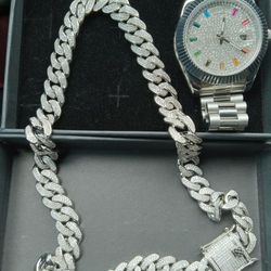 Luxury Watch  And Cuban Chain