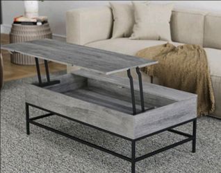 Almost New Grey Coffee Table, 36.6" Lift Top Coffee Table with Hidden Compartment, Retro Central Table with Wooden Lift Tabletop, for Living Room,Lift