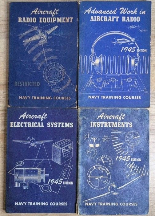 Lot Of 4 Navy Training Courses Aircraft Radio, Electrical, Instruments 1945 WWII