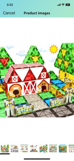 new！Magnetic Tiles Farm Animal Garden Toddler Toys Construction Set, Kids Magnetic Building Blocks STEM Toys for Ages 3-8, Montessori Sensory Educatio