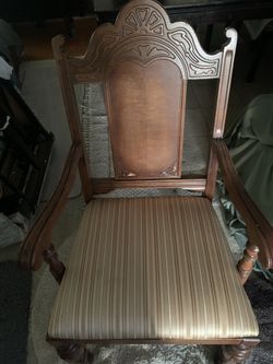 Vintage Wooden Dining Arm Chair, Unique