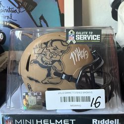 Myles Garrett signed Cleveland Browns mini helmet BECKETT COA