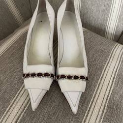 White Gucci heels