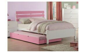 Twin wooden trundle bed