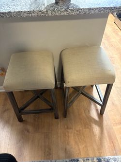 Wood with cushions barstools