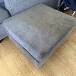Ottoman with storage charcoal gray 28x30