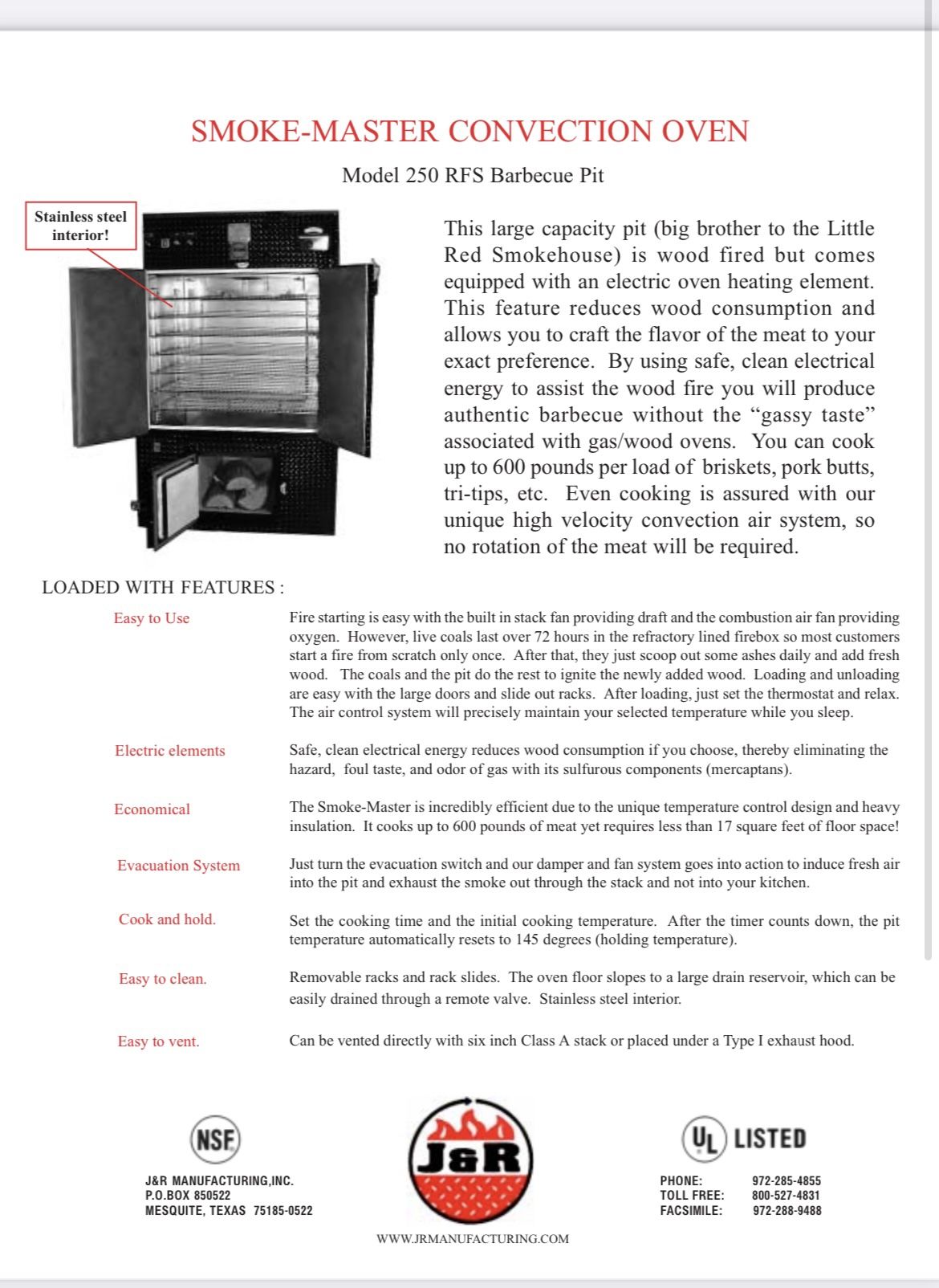 J&R Manufacturing Smoke Master 250 RFS BBQ for Sale in Fairfield, CA