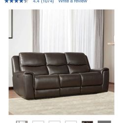 Top Leather Power Recliner Sofa