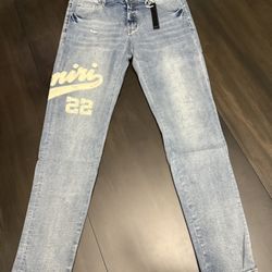 AMIRI Logo Patch Denim – Light Wash Blue