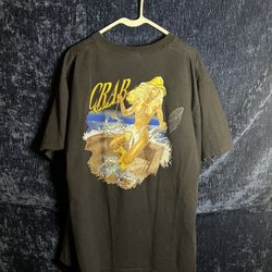 90s Crab fishing graphic tee - a unique, vintage find fishing