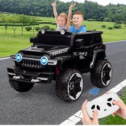 12V Kids Ride-On Truck, Battery Powered Electric Car with Remote Control, Spring Suspensions, Decora
