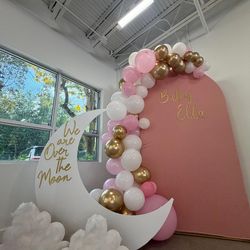 Over the Moon Baby Shower 5FT standing moon