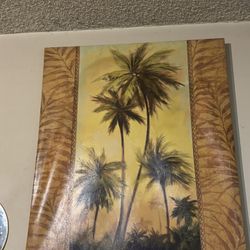Beautiful Tropical Palm Tree Painting 