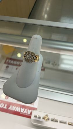 Ring 14k, W Diamonds, 5.4grms