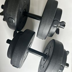 2 (two) Adjustable Dumbbells Set Of 4(four) 20 Pound Vinyl Dumbbell with Adjustable Weights,Lifting Dumbbells 