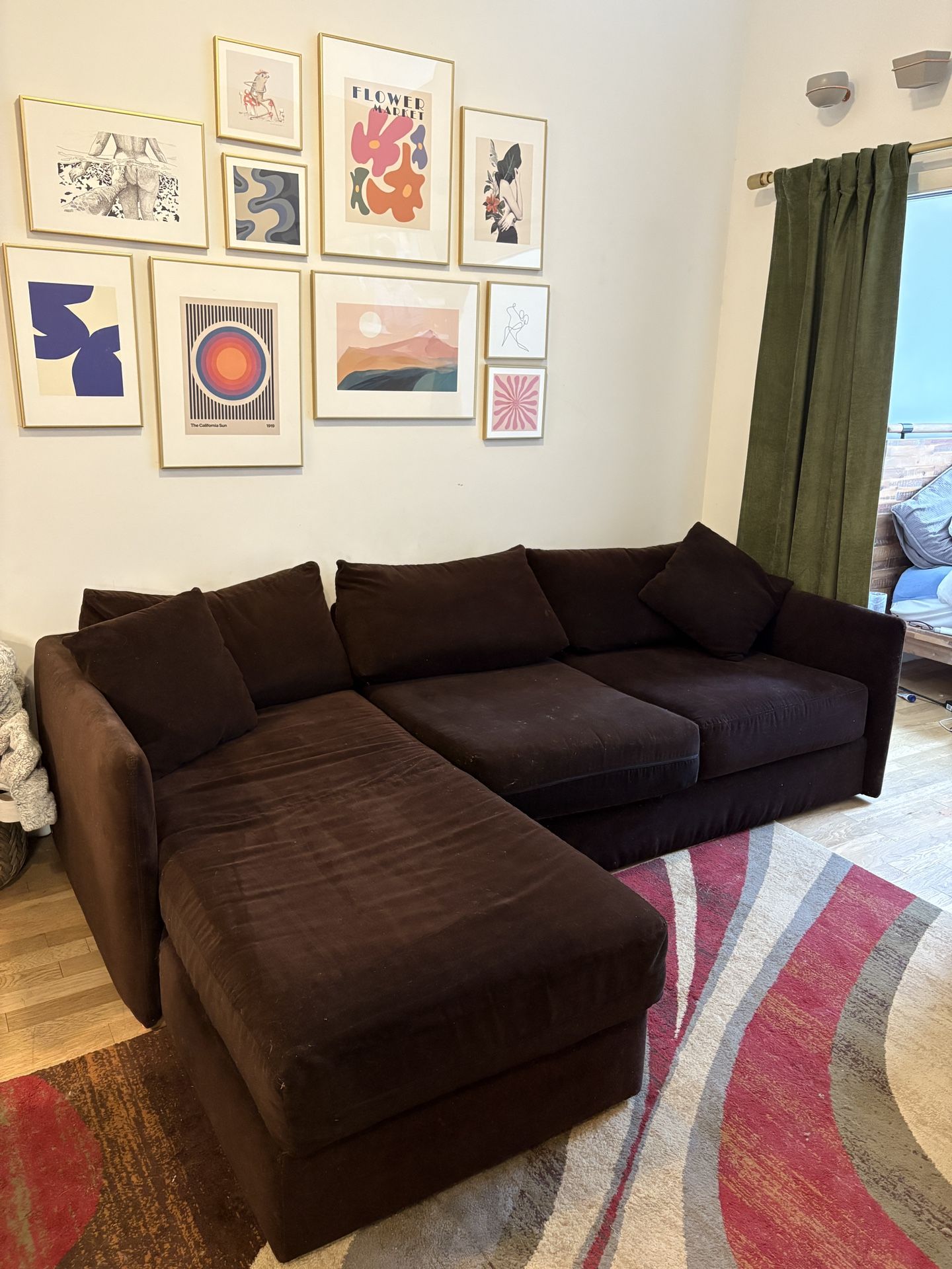 Brown 2-Piece L Sectional Couch