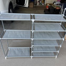 Lightweight material shelving and wheeled  clothes hanger