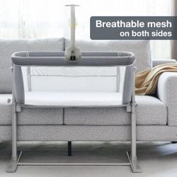 Baby Bassinet Bedside Is Sleeper, Easy to Assemble Bassinets for Baby/Infants, Height Adjustable Bedside Bassinet for Newborn Baby 