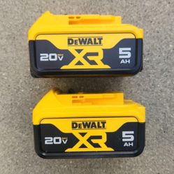 Dewalt 20v Batteries 5.0 XR Brand New Price For Both