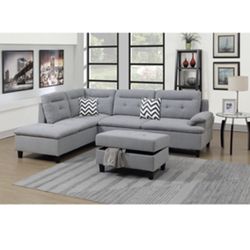 Gorgeous 3 Piece Sectional and Ottoman with Storage