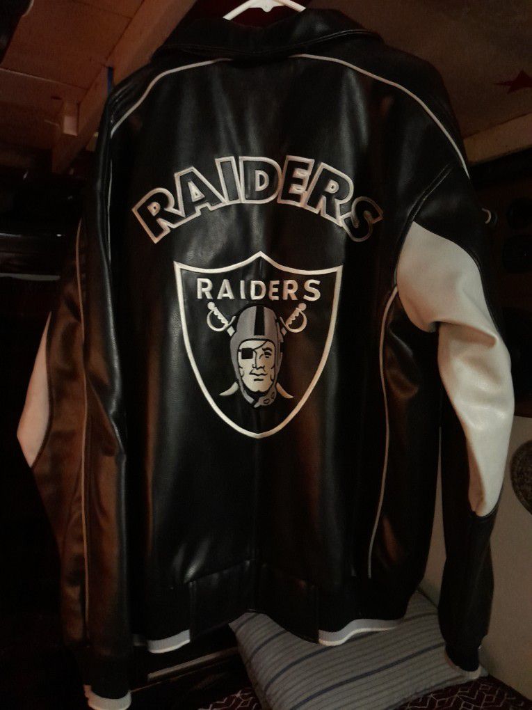 oakland raiders leather jacket