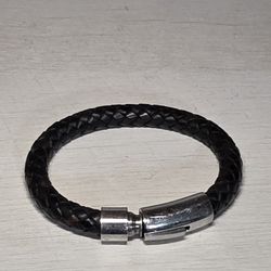 Leather Stainless Steel Bracelete