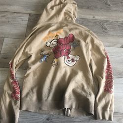 On Fire tan zip up hoodie