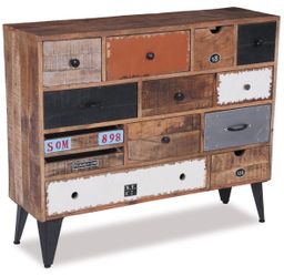 13 Drawer Mango Wood Industrial Chest Sideboard
