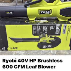 Ryobi 40V HP Brushless 600 CFM Leaf Blower Vacuum Mulcher w/ 2x 4ah batteries and fast charger