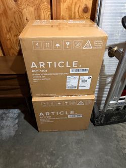 Article Rosin 2-Drawer Nightstands - Smoked Oak