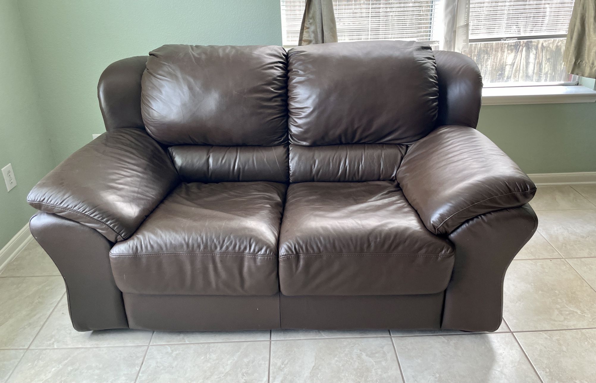 Soft Leather Two Seater Sofa 