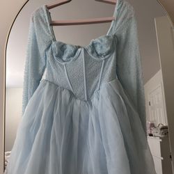 Oh Polly Embellished Long Sleeve Tulle Skirt Mini Dress 