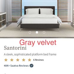 New in box Santorini A sleek, sophisticated King platform bed frame .
