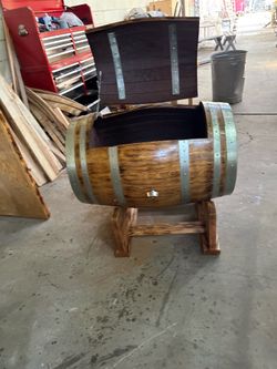 Barrel ice chest available for sale new .. 59 gallons.$240