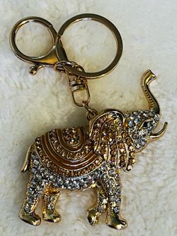 Sparkling Elephant Bag Charm