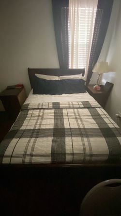 Queen size mattress + box springs and frame
