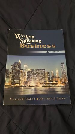 Writing and Speaking for Business 4e