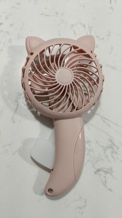 Cute pastel pink manual handheld fan
